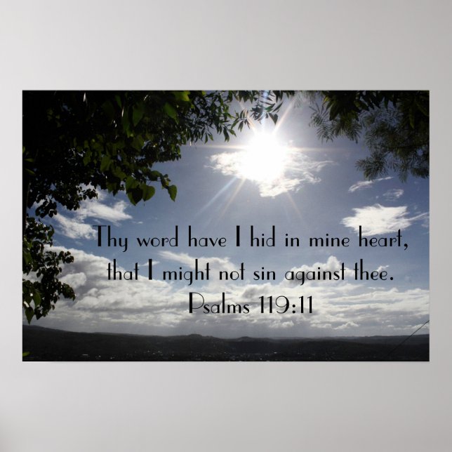 Psaume 119:11 poster vers de la bible (Devant)