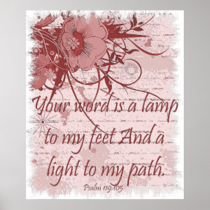 Psaume 119 Bible Verse Christian Poster