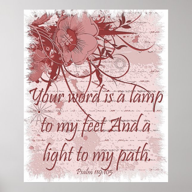 Psaume 119 Bible Verse Christian Poster (Devant)