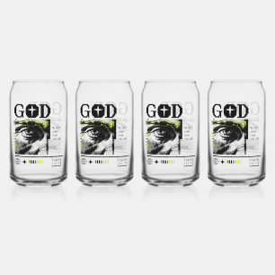 Psaume 121:2 Neon Lime Œil de Dieu CRT Glitch Art
