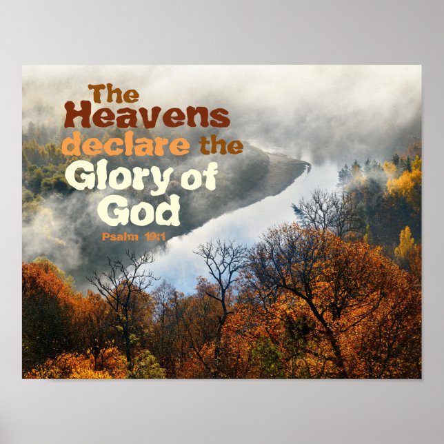 Psaume 19:1 Bible Verse Gloire de Dieu Poster (Devant)