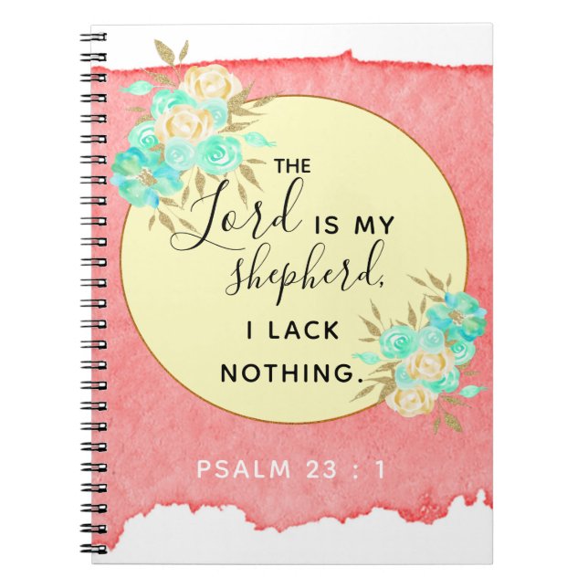 Psaume 23:1 Inspirational Bible Verse - Carnet (Devant)