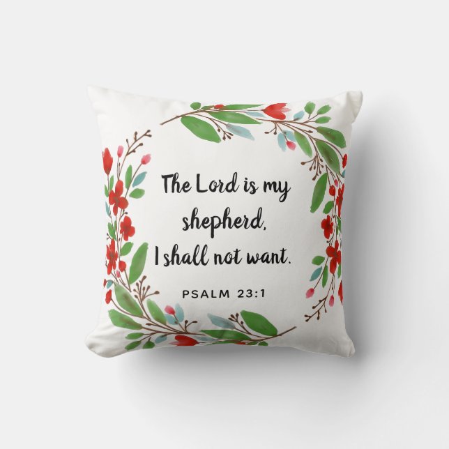 Psaume 23:1 Verse de la Bible - Coussin (Recto)