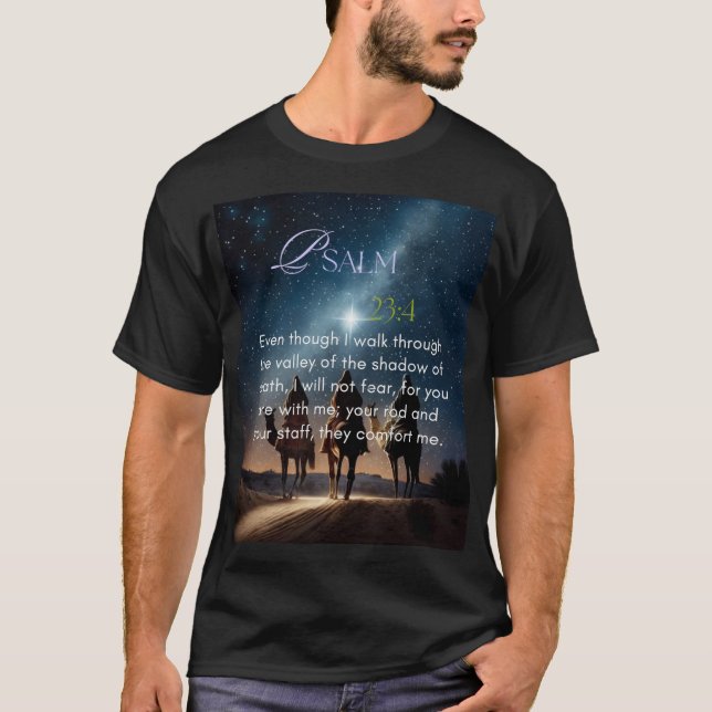 Psaume 23:4 T-shirt (Devant)
