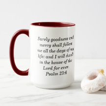 Psaume 23:6 Écriture Personnalisée Mug à café à de