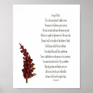 Psaume 23, Affiche papier floral plante verte (Mat