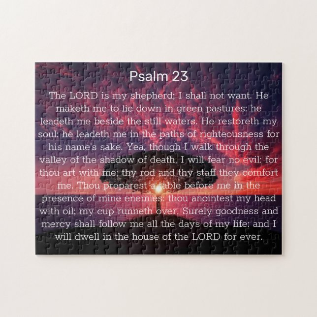 Psaume 23 Bible Verse Arbre Jigsaw Puzzle Puzzle (Horizontal)
