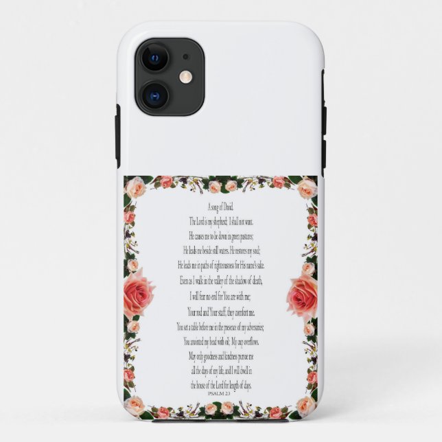 Psaume 23, Chanson de David, coque iphone floral (Dos)