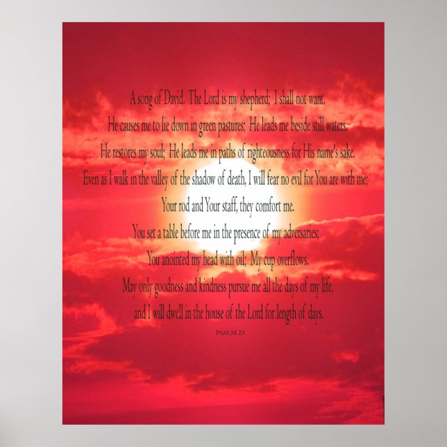 Psaume 23, Ciel Rouge, Affiche Papier (Mat) (Devant)