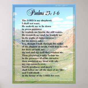 Psaume 23 EMPREINTE POSTER Framable