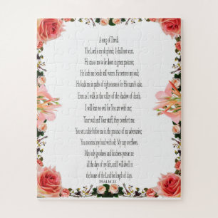 Psaume 23, Frontière florale 56 pièces Puzzle faci