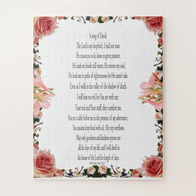 Psaume 23, Frontière florale 56 pièces Puzzle faci (Vertical)