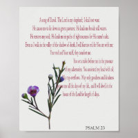 Psaume 23, Papier Poster Floral Vert Violet (Matte