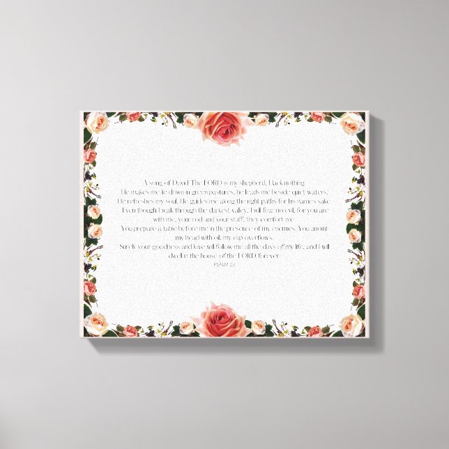 Psaume 23, toile à motif rose-fleur (Recto)