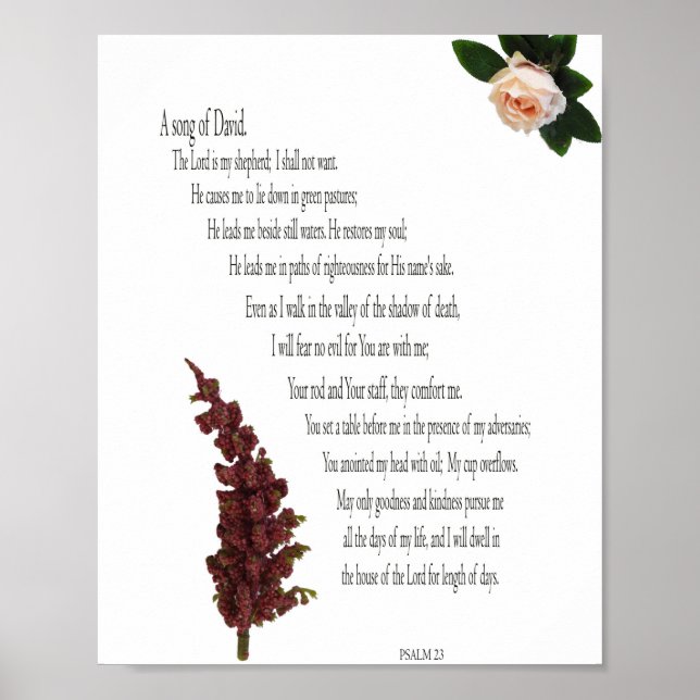 Psaume 23, Vert floral, Poster de valeur (Matte) (Devant)