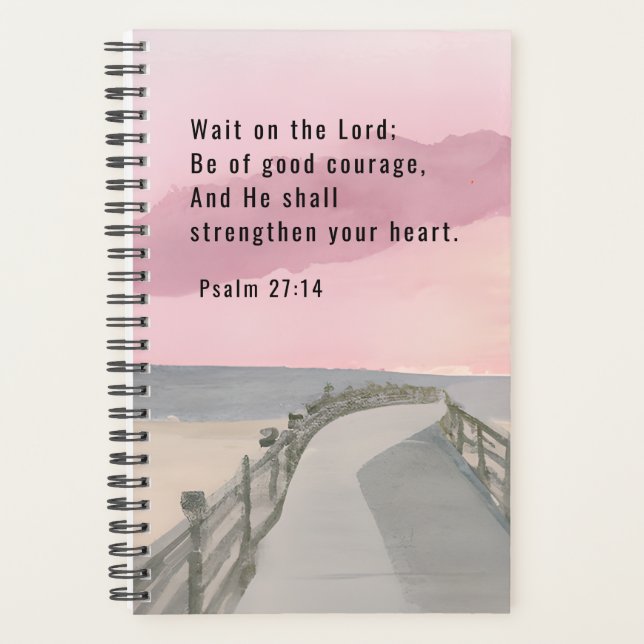 Psaume 27:14 Attendez sur le Seigneur Bible Verse  (Devant)