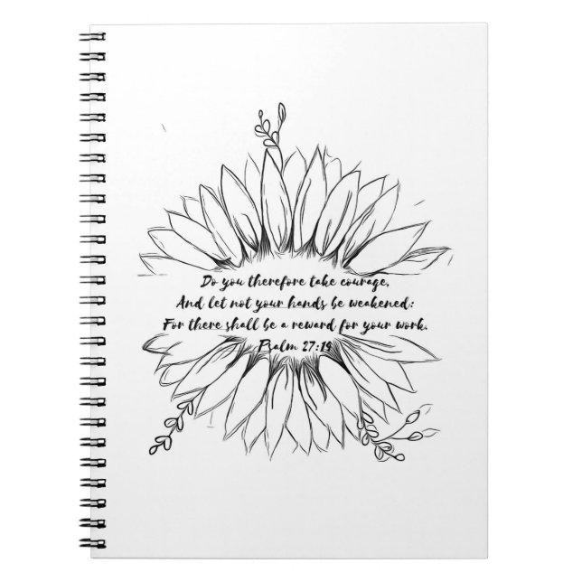 psaume 27:14 Carnet du versets bibliques (Devant)