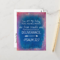 Psaume 32:7 Bible Verse Carte mémoire - Carte post