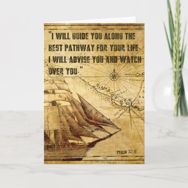 Psaume 32:8 Bible Verse Carte de voeux (Devant)
