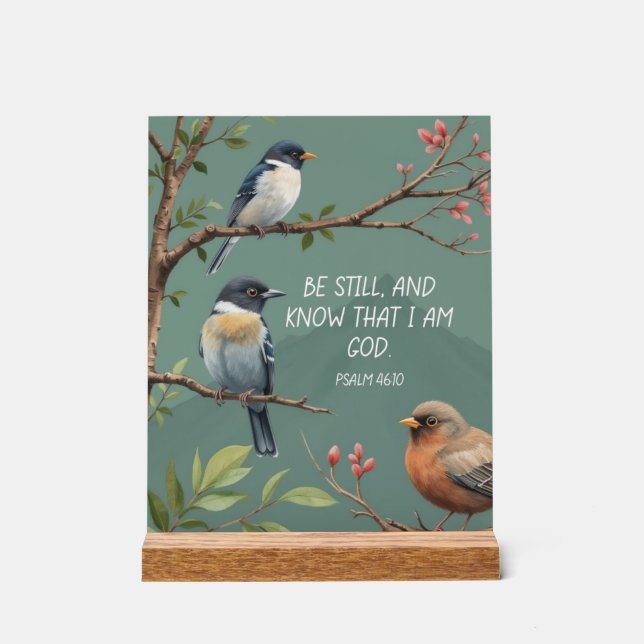 Psaume 46:10 Bible chrétienne Verse Image (Recto)