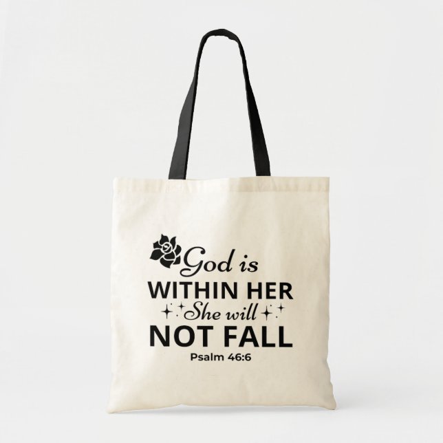 Psaume 46:6 Fête des Mères Bible Verse Sac fourre- (Devant)