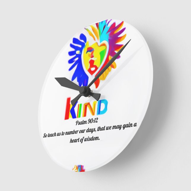 Psaume 90:12 LK Logo Horloge - Temps avec but (Angle)