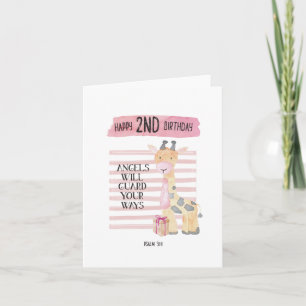 Psaume 91:11 Giraffe 2e carte d'anniversaire