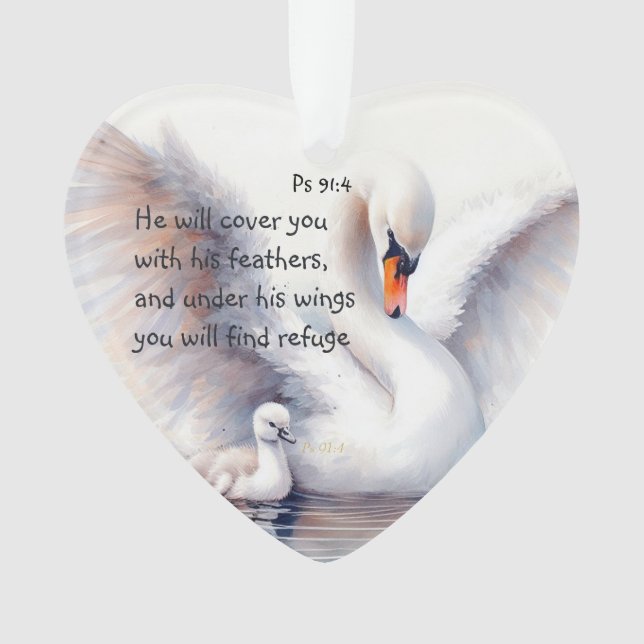 Psaume 91:4 Ailes Protection de Dieu Bible Écritur (devant)