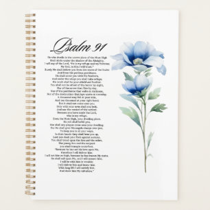 Psaume 91 Aquarelle Fleur Bleue Écritures Biblique