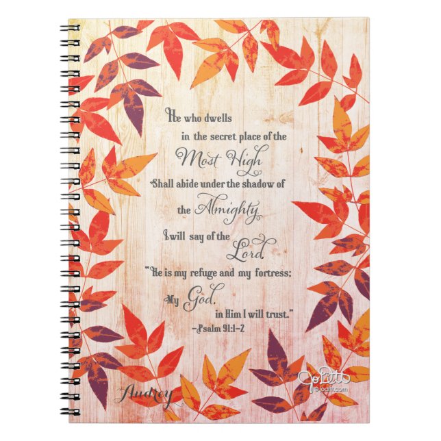 Psaume 91 Bible Verse Journal de prière personnali (Devant)