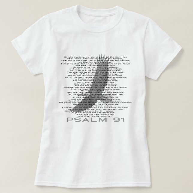 Psaume 91 Ecriture Art avec T-shirt Aigle (Design devant)
