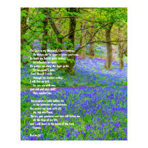 Psaume 91 sur la forêt de bluebells, affiche