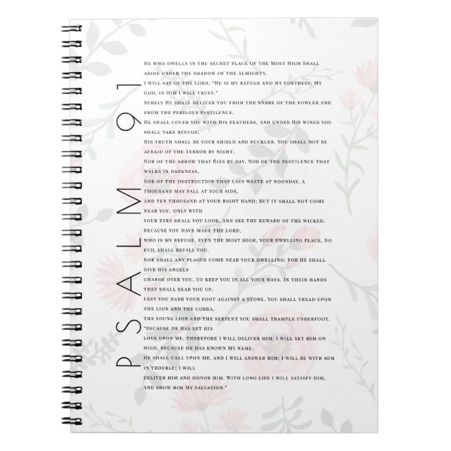 Psaume 91 Typographie Christian Floral Journal (Devant)