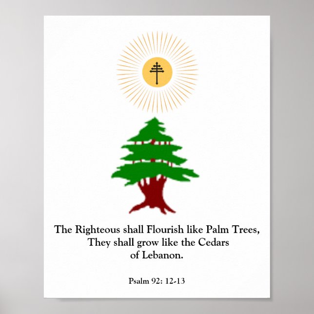 Psaume 92 : 12-13 Cèdre du Liban Maronite Poster (Devant)