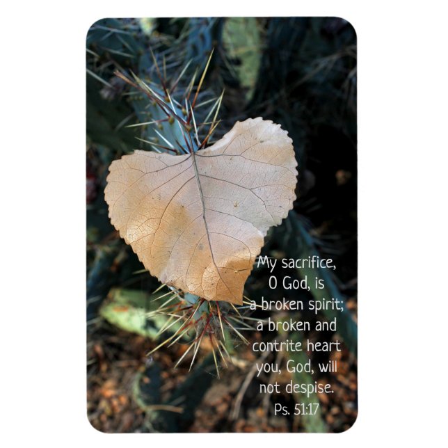 Psaume Broken et Contrite Heart Leaf Magnet (Vertical)