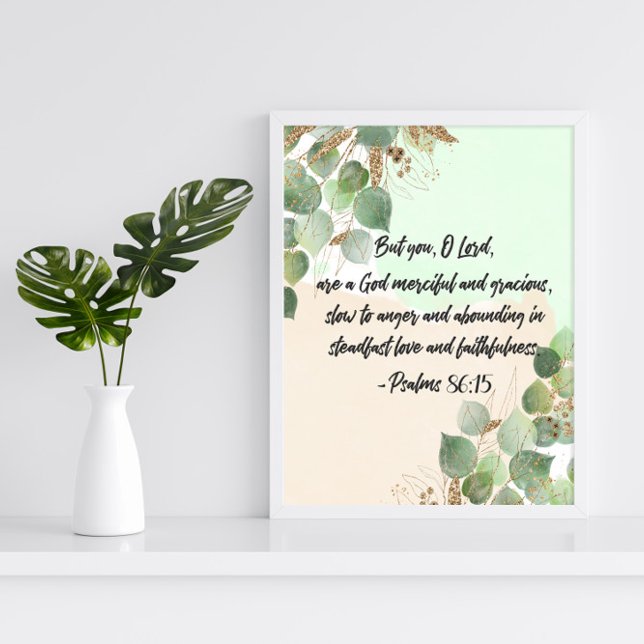 Psaume de la Bible or Écriture verte poster (Créateur téléchargé)