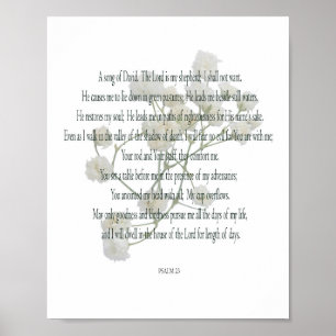 Psaume, Fleur Blanche, Papier Affiche de Valeur (M