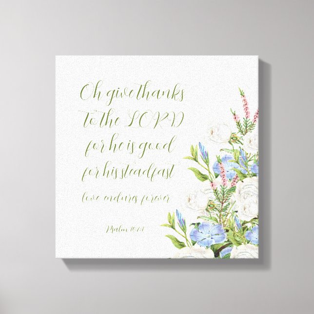 Psaume florale 107:1 toile Imprimer (Recto)