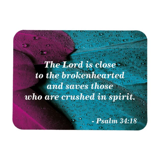 Psaume Verse de la Bible 34:18 Magnet brisé (Horizontal)