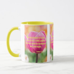 Psaumes 1:2 KJV Bible Verse Pic Mug à deux tons