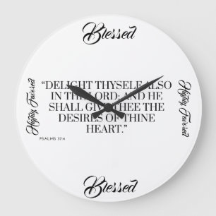Psaumes 37:4 Horloge d'art mural