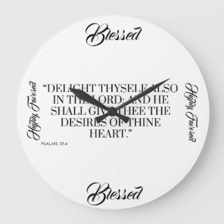 Psaumes 37:4 Horloge d'art mural