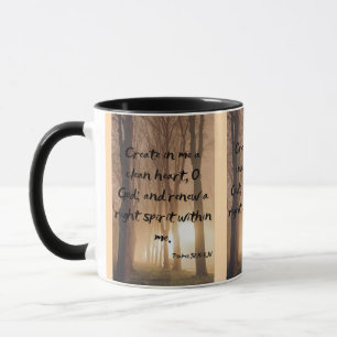 Psaumes 51:10 KJV Bible Écriture Pic Mug à deux to