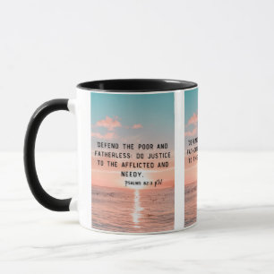 Psaumes 82:3 KJV Bible Verse Pic Mug à deux tons