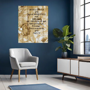 Psaumes Vous êtes un enfant de Dieu Affiche floral