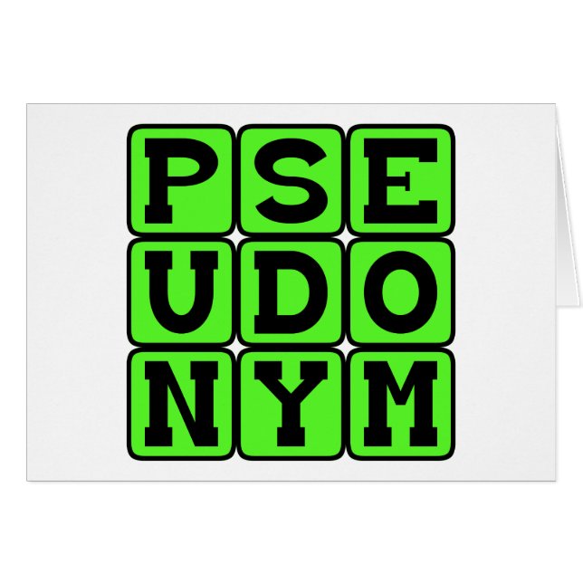 Pseudonym, Alias (Front Horizontal)