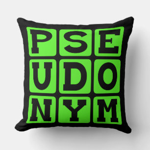 Pseudonym, Alias Throw Pillow