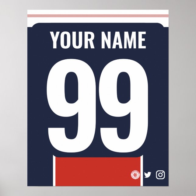 PSG Colors Personalized Football Shirt Poster (Front)
