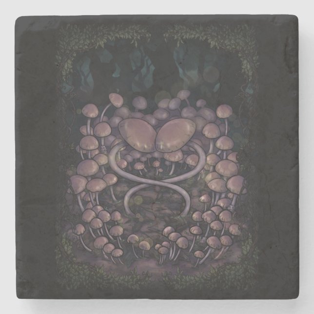 Psilocybe Allenii Stone Coaster (Front)