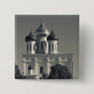 Pskov Kremlin and Trinity Cathedral 2 Inch Square Button